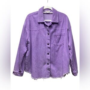 GeeGee lavender corduroy shacket. Size Large
